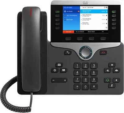 Produktbild von Cisco 8851, IP-Telefon, Schwarz, Kabelgebundenes Mobilteil, Tisch/Wand, Digital, 12,7 cm (5")