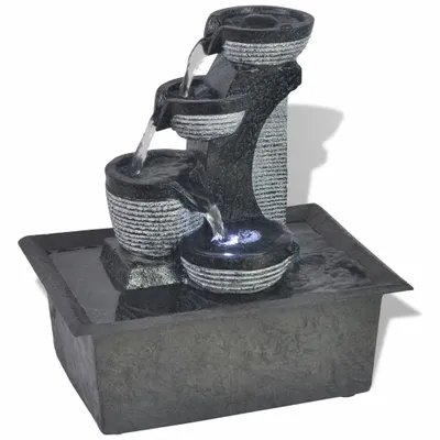 Image de Vidaxl Innenbrunnen mit LED -Beleuchtung Polyresin