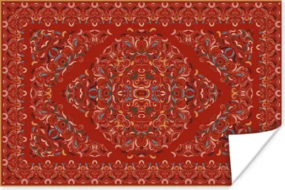 Produktbild von MuchoWow® Poster Persische Teppiche - Teppiche - Muster - Rot 180x120 cm - Fotoplakat