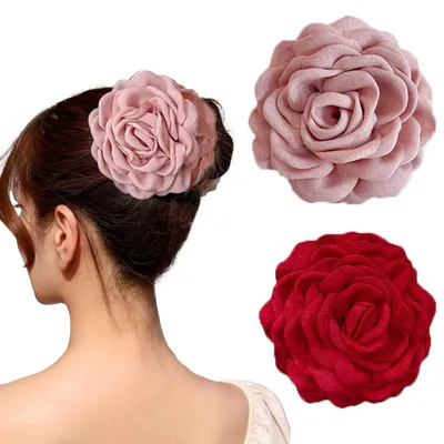 Productafbeelding van Set van 2 Grote Haarspelden met Bloemdesign voor Vrouwen