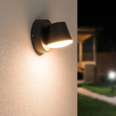 Image de HOFTRONIC - Applique murale LED 6W 300 lm 3000K IP54 Noir Dimmable Inclinable