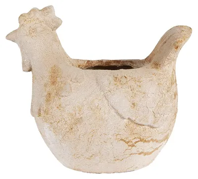 Produktbild von Clayre & Eef Blumentopf Huhn 31x20x27 cm Beige Keramikmaterial