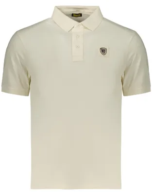 Produktbild von Weißes Herren Kurzarm-Poloshirt - Regular Fit, 3 Knöpfe, Applikation