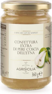 Immagine prodotto di Agrisicilia confettura extra di Pera coscia dell'Etna, ideale per formaggi, crostate e dolci gourmet, vasetto da 360 grammi