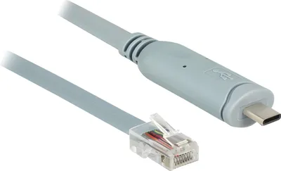 Produktbild von DELOCK Adapter USB2.0/C St > Seriell RS232 RJ45 St 0.5m grau