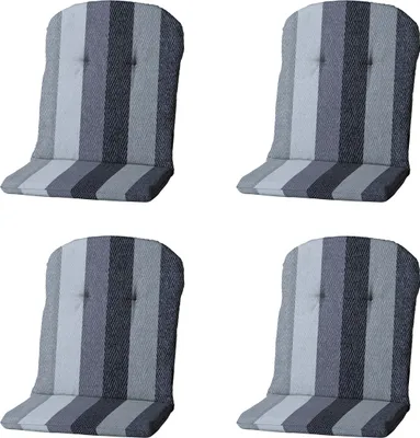 Produktbild von Madison - Schalensitzkissen Hohe Rückenlehne Victoria grau - Ca. 96x45 cm - 4er-Set