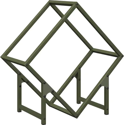 Immagine prodotto di vidaXL Porta legna verde oliva 50x25x50 cm Acciaio laminato a freddo