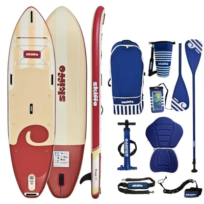 Produktbild von Skiffo Rivage Lava 11.0 SUP Board aufblasbar 2in1 Paddle Kajak Set 335x86x15cm