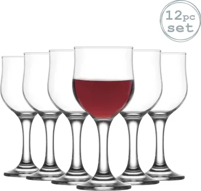 Produktbild von LAV Nevakar Stemmed Rotwein Tulip Glasses - 240ml - Packung mit 12