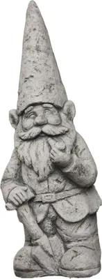 Produktbild von Steinfiguren Horn Gartenzwerg mit Pfeife für den Garten oder Teich, Frostfest Witterungsbeständig und neu, das Material besteht aus Steinguss, DE-1032