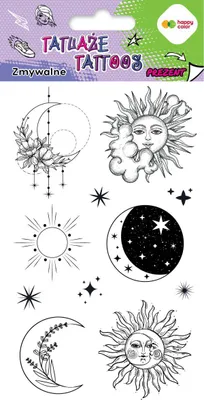 Produktbild von Happy Color abwaschbare Sonne und Mond Tattoos