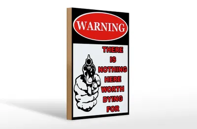 Produktbild von Holzschild Spruch 20x30cm warning there is nothing here