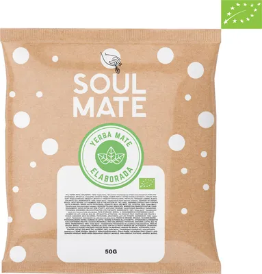 Produktbild von Soul Mate - Mate Tee Bio Probe Orgánica Elaborada 50g - Traditionelle Mischung mit Stielen - Rauchfrei - Luftgetrocknet - Yerba Mate Brasilien