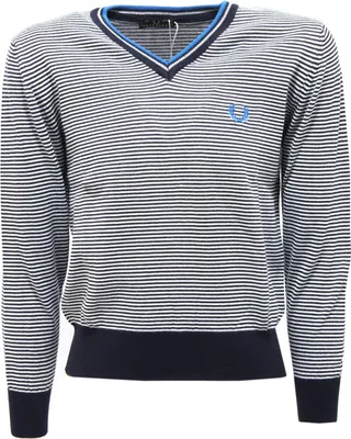 Immagine prodotto di 1879T maglione bimbo FRED PERRY cotone blu/bianco sweater kid