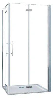Produktbild von AICA Eckeinstieg 100x100x195cm 6mm ESG NANO Falttür eckdusche Pendeltür Scharniertür Duschkabine Duschabtrennung