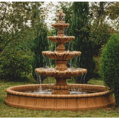 Immagine prodotto di Casa Padrino Fontana barocca marrone Ø 280 x H. 160 cm - Decorazione da giardino in stile barocco