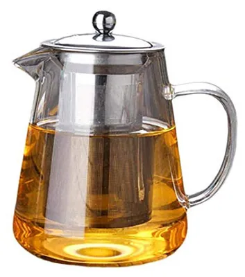Glasteekanne 450 ml, kochfest, mit Edelstahlfilter