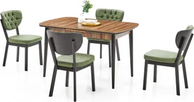 Immagine prodotto di Set da pranzo compatto Set da tavolo Tavolo da pranzo 4 sedie Set di sedie Sala da pranzo 5 pezzi.