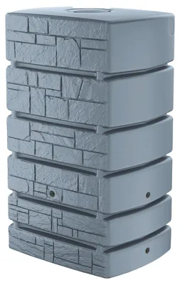 Produktbild von Regentonne eckig SANTURO 500 Liter grau inkl. Hahn