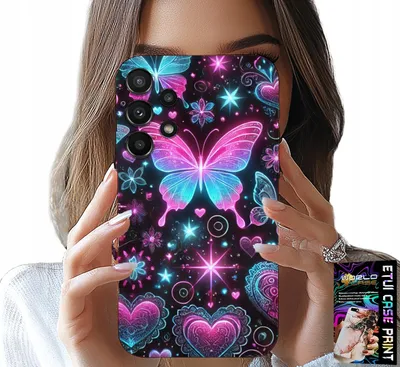 Obrázek produktu pro Pouzdro Pro Samsung Galaxy A13 4G - Barevné Pouzdro S Motivem Motýlích Srdcí