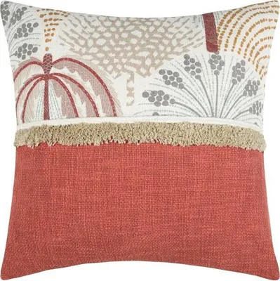 Produktbild von STOF | Sofakissen - Dekokissen - ASWAN - 40x40 cm - Exotische Pflanzen - Boho-Stil mit eleganten Fransen