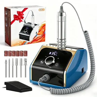 Nagelfeile 35000 RPM mit LCD, Hand- & Fußpedal, leise