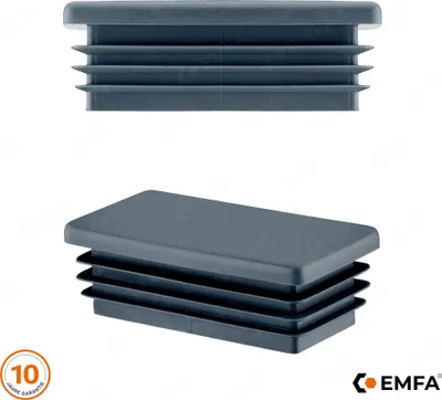 Produktbild von Lamellenstopfen rechteckig 40x20 mm Anthrazit 10 Stück Rechteckstopfen Rohrstopfen rechteckig Endkappen