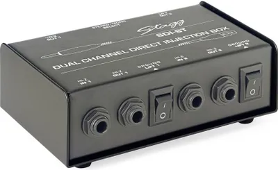 Imagen del producto de Caja de DI pasiva Stagg SDI-ST, de 2 canales, con interruptor mono/estéreo