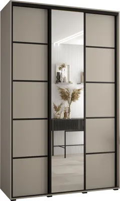 Produktbild von Kryspol Dakota 5 Schrank, drei Türen - 235,2x150x45cm - Kaschmir Schwarz