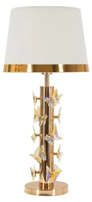 Obrázok produktu pre Stolná lampa Butterfly 35 x 74 x 35 cm železo, kov, sklo, látka, zlatá, biela