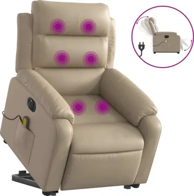 Image de Fauteuil inclinable de massage électrique cappuccino similicuir