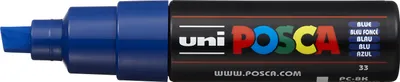 Zdjęcie produktu dla POSCA PC-8K, Niebieski, Wielobarwny, 1 kol., Atrament na bazie wody, Końcówka ścięta, Okrągły