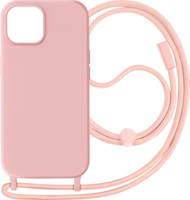 Produktbild von Avizar, Schutzhülle mit 80cm langer Nylonkette für Apple iPhone 15 Plus, Hellrosa
