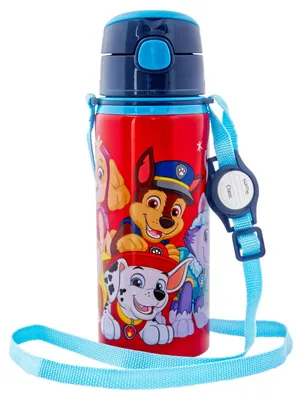 Produktbild von Kinder Trinkflasche 600ml Paw Patrol Tragegurt Aluminium Hunde Welpen