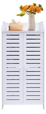 Obrázek produktu pro Úzká skříňka do koupelny, rozměry 40 x 35 x 90 cm, PVC, bílá barva, 4 police