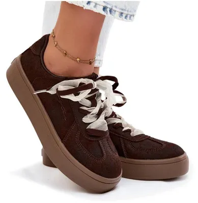 Produktbild von Damenschuhe Mit Plateausohle Mit Dekorativen Schnürsenkeln Big Star UU274004 Schokoladenbraun 39