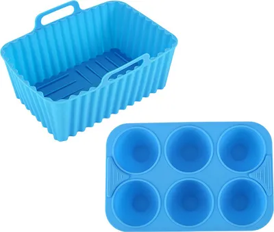 Produktbild von Air Fryer Liner Silikon-Backblech Rechteckige Antihaft-Form für Kuchen Jelly Pudding Spülmaschinenfest Air Fryer Zubehör