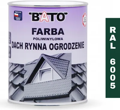Zdjęcie produktu dla Farba Poliwin.dach Rynna Ogrodz. Zielona Ral 6005 0,8L