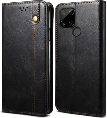 Produktbild von OPPO Realme C21 Hülle, LaimTop Leder Flip Brieftasche Schutzhülle für OPPO Realme C21 Schwarz