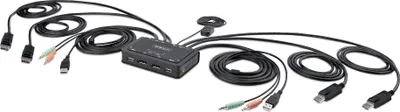 Produktbild von StarTech.com KVM-Switch 2-Port Dual-Monitor DisplayPort 4K 60Hz