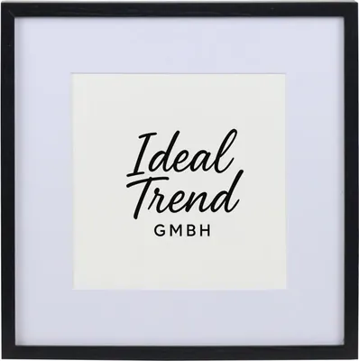 Produktbild von Bilderrahmen Massivholz Eiche mit Passepartout & gehärtetem Echtglas Oak wood frame Tempered glass HR-12 - Farbe: Schwarz | Format: 30x30