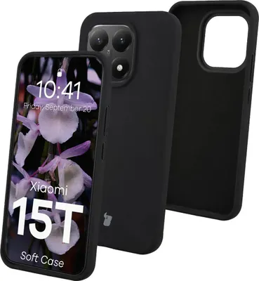 Produktbild von Silikon Handyhülle für Xiaomi 15T, Bizon Soft Case, Schwarz