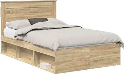 Produktbild von vidaXL Bettrahmen Sonoma 120 x 190 cm Massives Kiefernholz