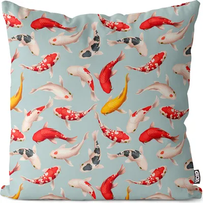 Produktbild von VOID Japanisch Koifisch Koi Karpfen Kissenbezug Kissenhülle Polyester wasserfest Outdoor Indoor