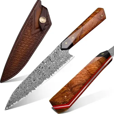 Produktbild von Damaškový kuchynský nôž MASTERPIECE Kotaro-Hnedá KP29022