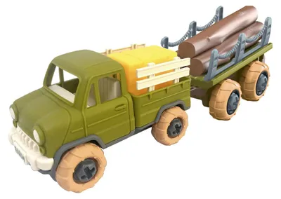 Productafbeelding van Speelgoed boerderijvoertuigen met aanhanger, 26 cm - Educatief speelgoed, karton