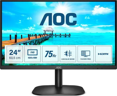 Immagine prodotto di AOC 24B2XHM2 - Serie B2 - Monitor LED - 60 cm (24") (23,8" visualizzabile) - 1920 x 1080 Full HD (1080p) @ 75 Hz - VA