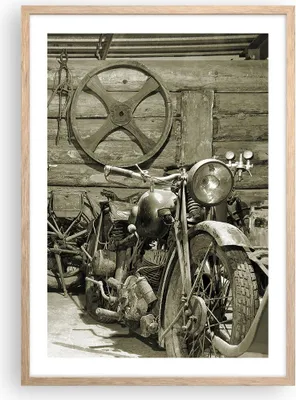 Produktbild von Gerahmtes Poster - Rahmen in heller Eiche - Werkstatt Motor - 50x70 cm - Wand Bild - Wanddeko - Wandbilder - Kunstposter - Wandposter - Bilderrahmen - Bilder - Kunstdruck - Wandbild - P2NPA50x70-3519