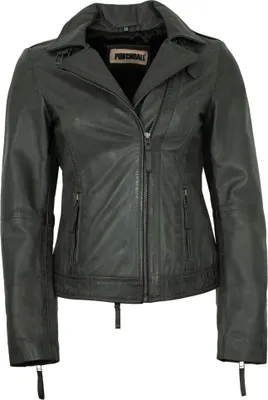 Produktbild von Punchball - Damen Lederjacke Lammnappa grau-petrol : 38