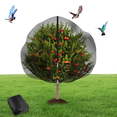 Image de Filet de protection pour jardin, 1 pièce, 2,4 m x 2,4 m, avec cordon de serrage et fermeture éclair